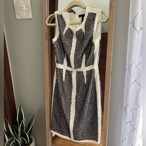 BCBG white and black lace dress